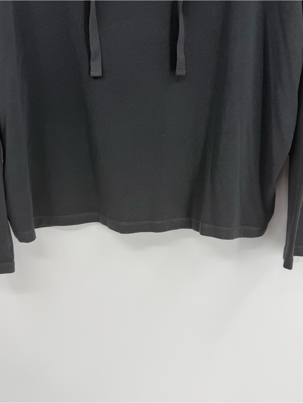 Lou & Grey NWT Womens Gray Oversized Hoodie Top Size L Long Sleeves Mid Weight - Picture 3 of 9